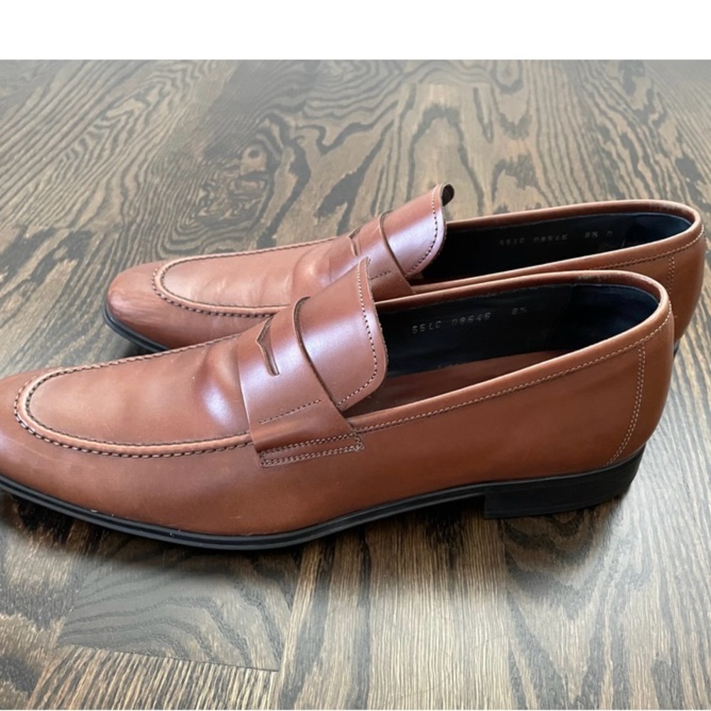Salvatore Ferragamo Brown Leather Loafers Classic Slip-Ons